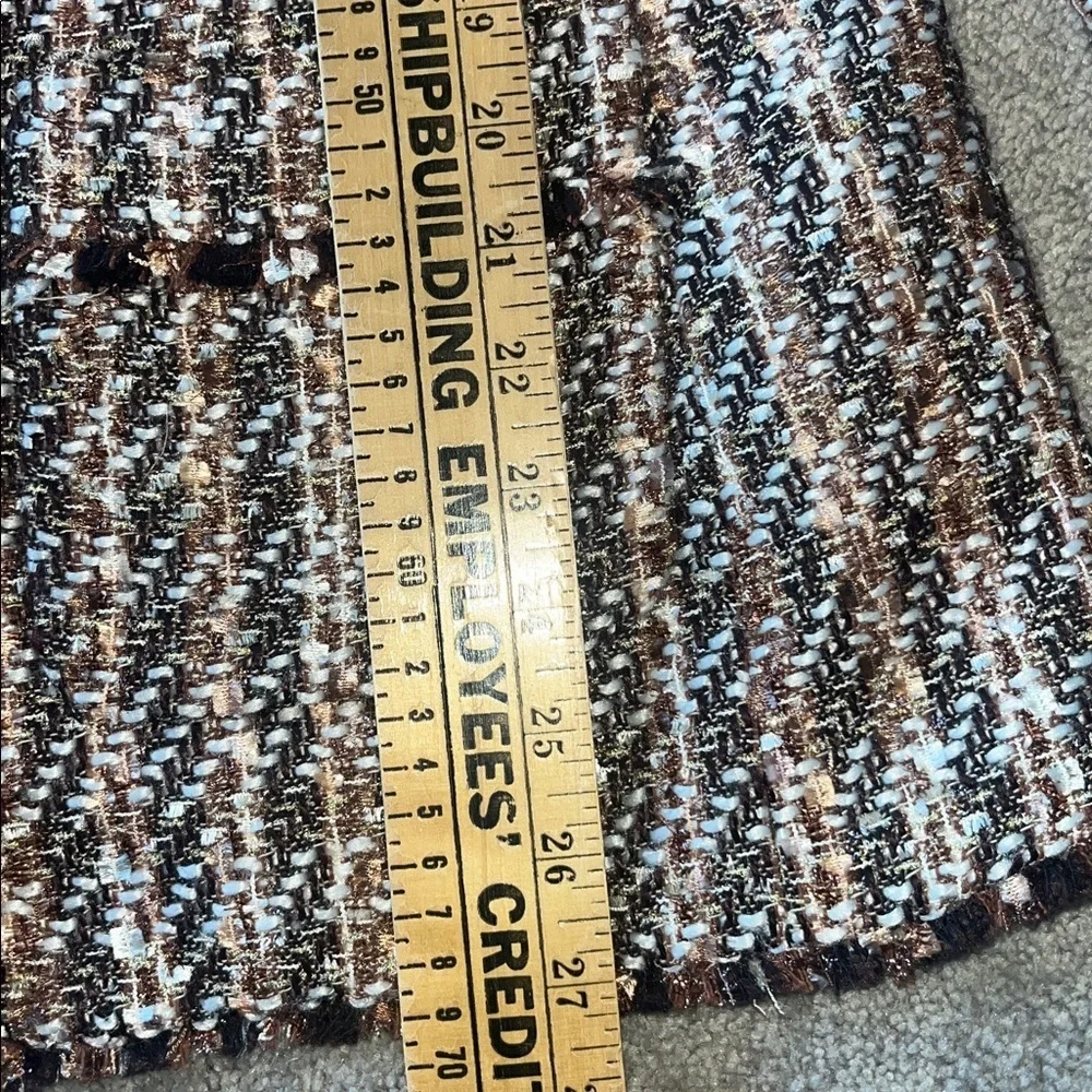 Ann Taylor Metallic Fringe Tweed Blazer Jacket Brown Size 4 NWT - Picture 11 of 12